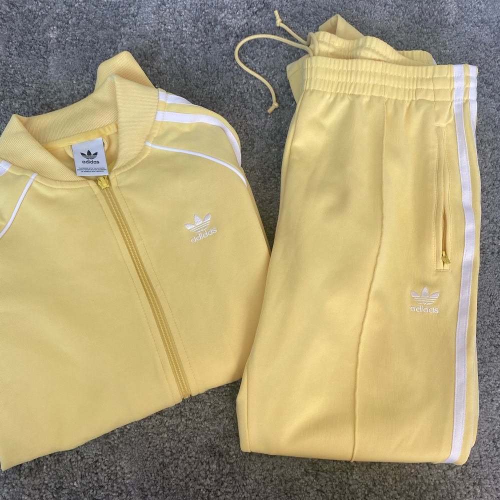 Yellow adidas tracksuit
